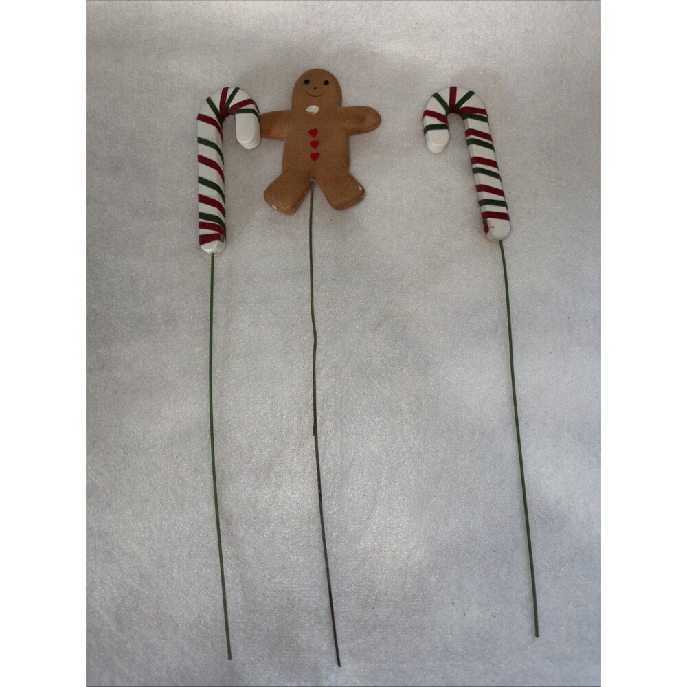 Vintage Christmas Picks Floral Arrangement Christmas Tree Candy Cane